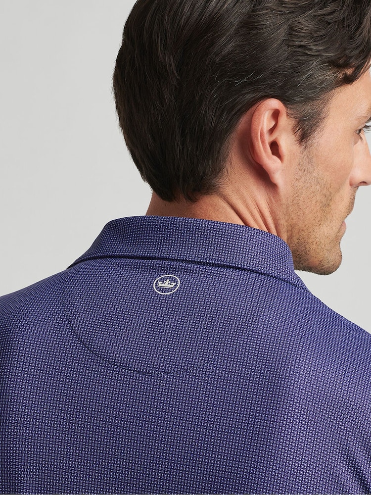 Peter Millar Blue Grovewood Performance Jersey Polo Shirt - Image 3 of 3