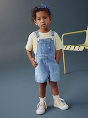 Mid Blue Plain Denim Dungarees (3mths-7yrs) - Image 2 of 7