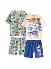 Vanilla Underground Green Boys 100% Cotton Hot Wheels Short Sleeve Short Leg Pyjamas Set Pack of 2 - Image 2 of 7