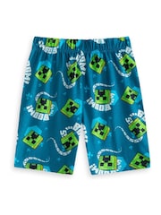 Vanilla Underground Blue Boys 100% Cotton Minecraft Short Sleeve Short Leg Pyjamas Set Pack of 2 - Image 6 of 7