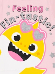 Vanilla Underground Girls Baby Shark Pink Short Sleeve Short Leg Pyjamas Set - صورة 3 من 6