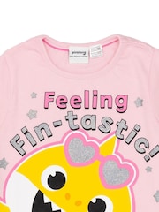 Vanilla Underground Girls Baby Shark Pink Short Sleeve Short Leg Pyjamas Set - صورة 4 من 6