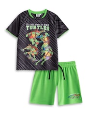 Vanilla Underground Black Boys Teenage Mutant Ninja Turtles Football Kit - Image 1 of 6