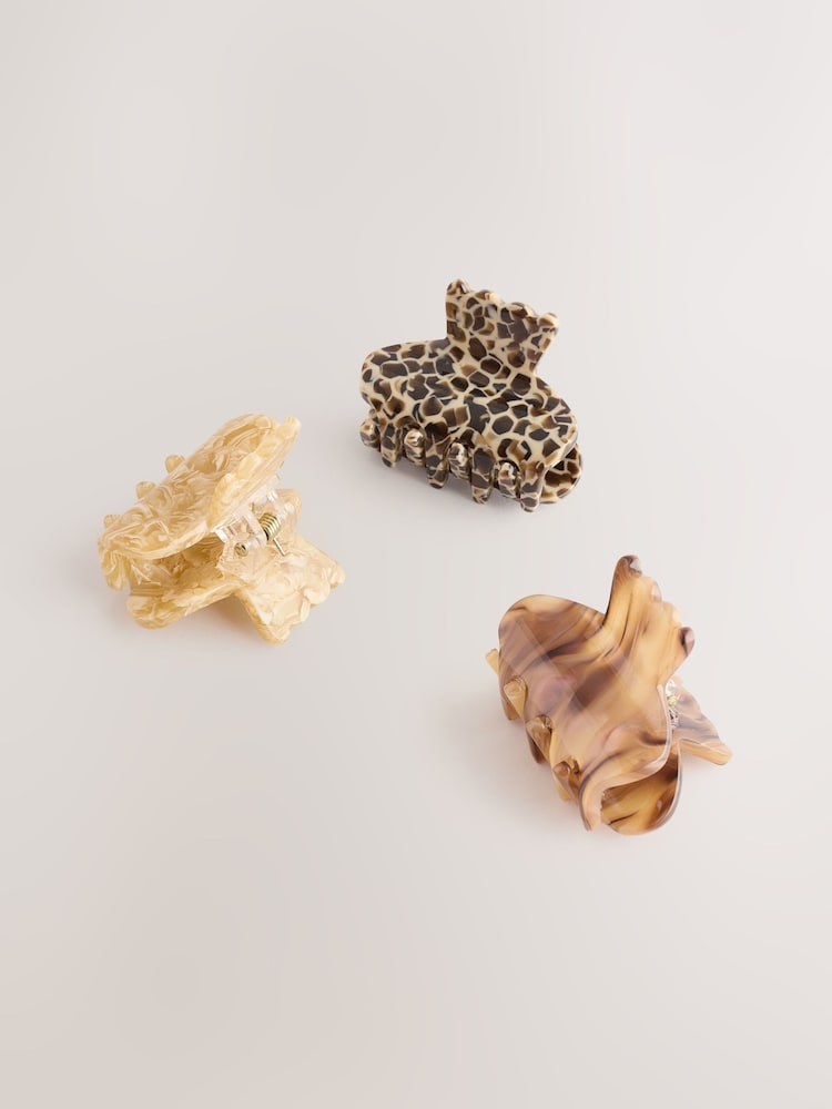 Brown Mini Hair Claw Clips 3 Pack - Image 3 of 3