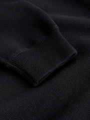 Black Cotton Rich Relaxed Fit Mid Weight Knitted Sweatshirt - Image 7 of 7