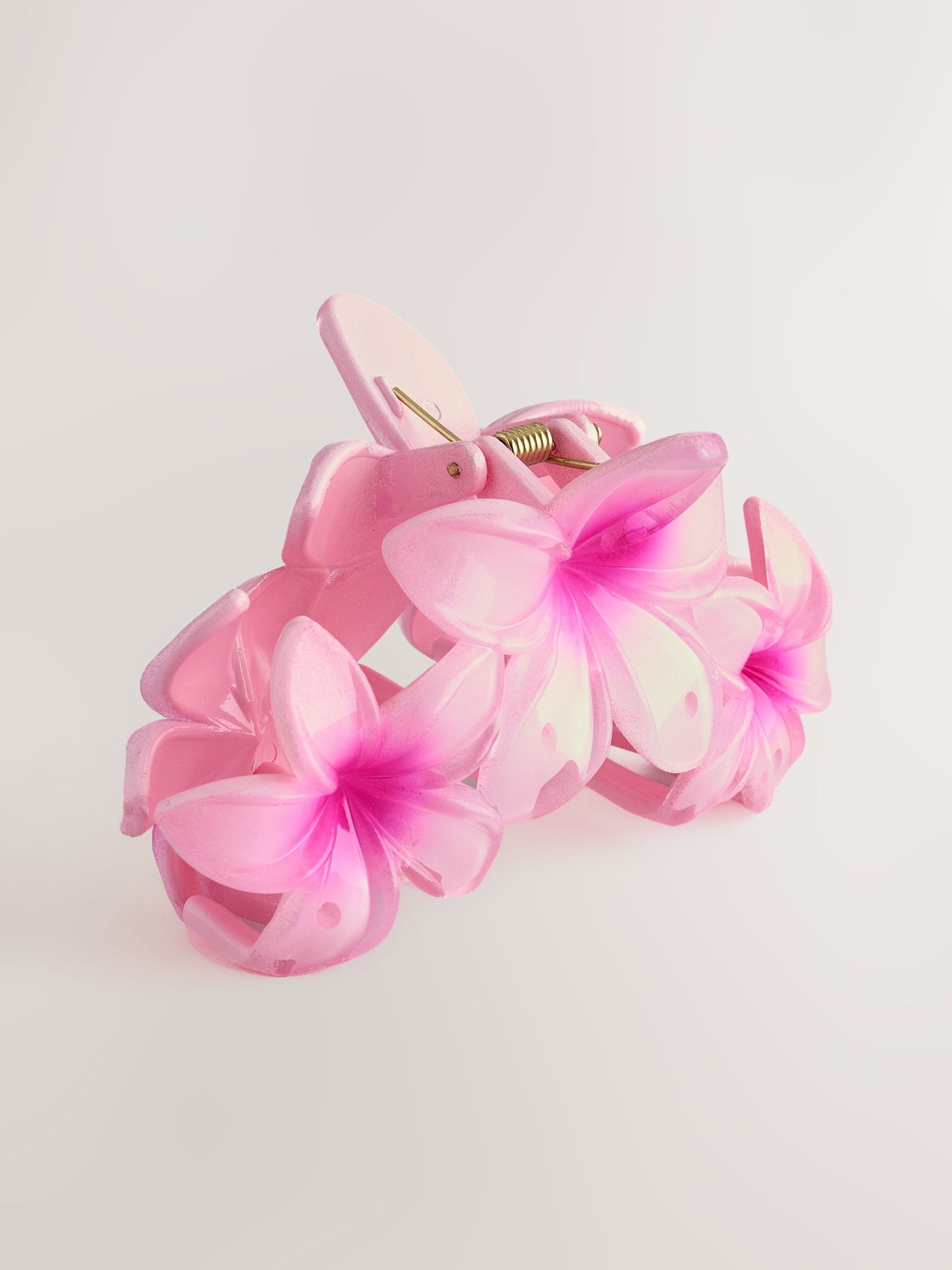 Pink Triple Flower Hair Claw