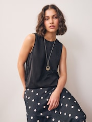 Gold Tone Open Circle Drop Long Necklace - Image 2 of 3