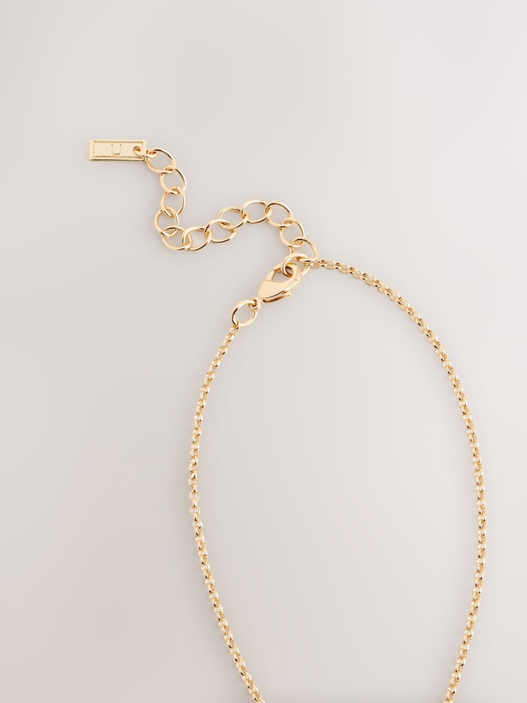 Gold Tone Interlinking Stone Inset Necklace - Image 5 of 5