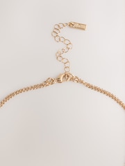 Gold Tone Two Row Pavé Heart Necklace - Image 4 of 5