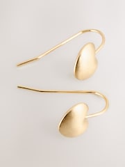 Brushed Gold Tone Heart Earrings - Image 4 of 5