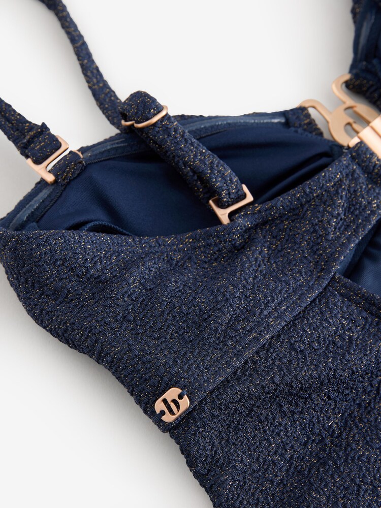 B by Ted Baker Navy Lurex Tankini Top - Image 8 of 8