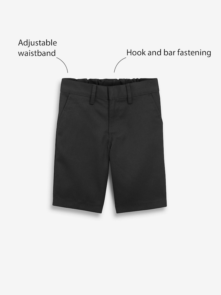 Black 2 Pack Flat Front School Shorts (3-14yrs) - Image 11 of 11 Black 2 Pack Flat Front School Shorts (3-14yrs) - Image 11 of 11