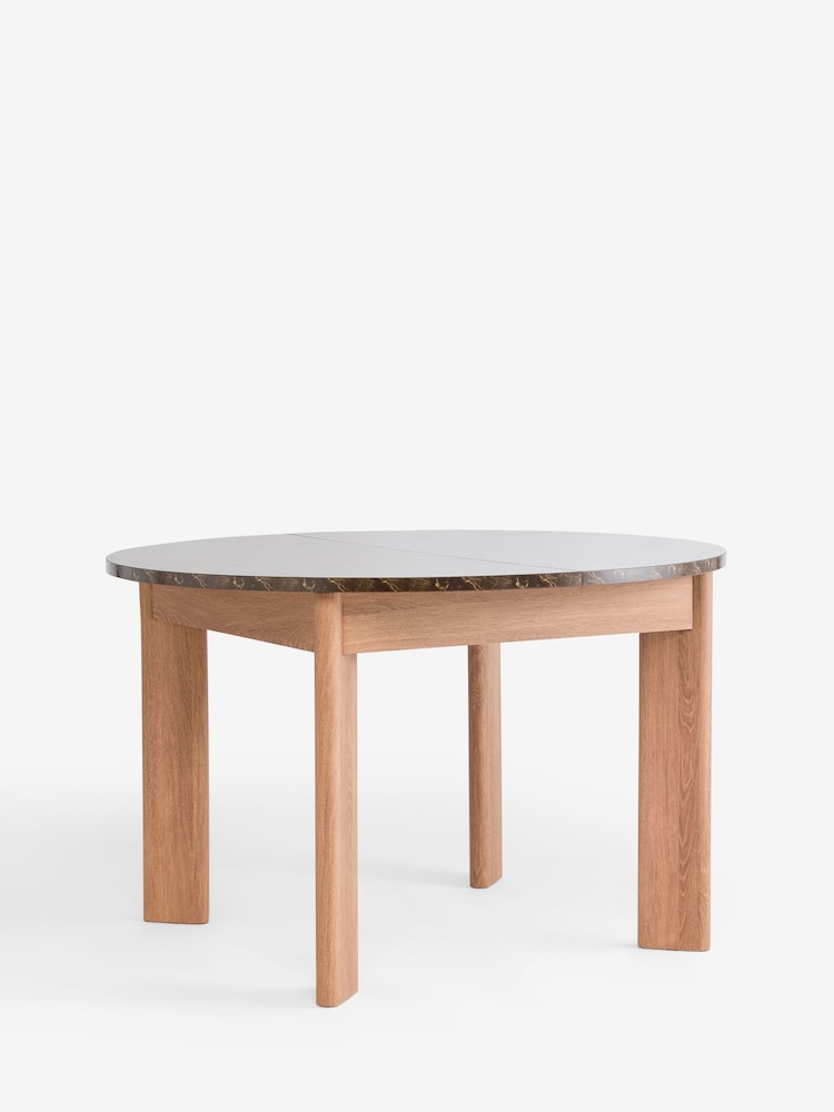 Dark Natural Marble Effect Nomad 4 To 6 Seater Extending Dining Table - Image 1 of 4 Dark Natural Marble Effect Nomad 4 To 6 Seater Extending Dining Table - Image 1 of 4