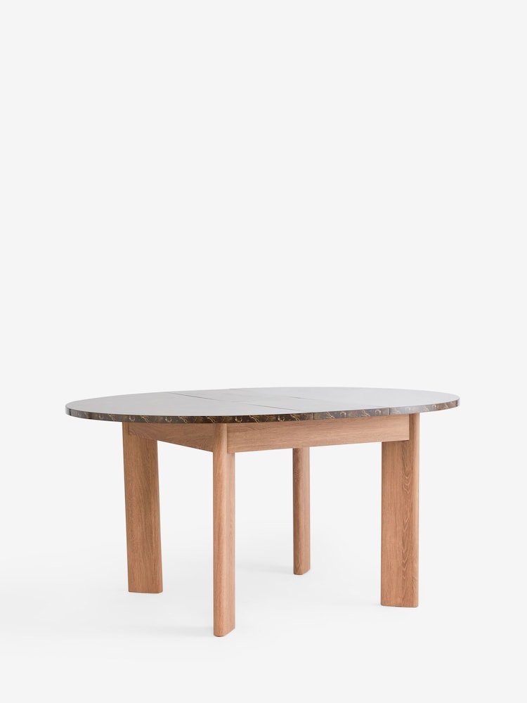 Dark Natural Marble Effect Nomad 4 To 6 Seater Extending Dining Table - Image 2 of 4 Dark Natural Marble Effect Nomad 4 To 6 Seater Extending Dining Table - Image 2 of 4