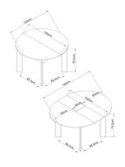 Dark Natural Marble Effect Nomad 4 To 6 Seater Extending Dining Table - Image 4 of 4