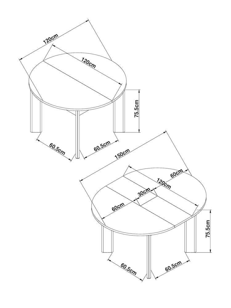 Dark Natural Marble Effect Nomad 4 To 6 Seater Extending Dining Table - Image 4 of 4 Dark Natural Marble Effect Nomad 4 To 6 Seater Extending Dining Table - Image 4 of 4