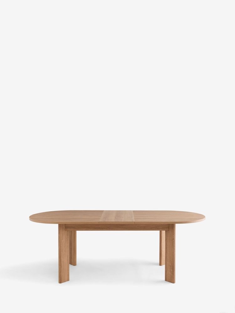 Mid Natural Oak Effect Nomad 6 to 8 Seater Extending Dining Table - Image 9 of 9