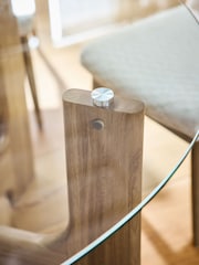Oak and Glass Kala 4 Seater Dining Table - Image 3 of 8