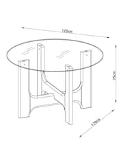 Oak and Glass Kala 4 Seater Dining Table - Image 5 of 8