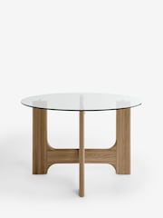 Oak and Glass Kala 4 Seater Dining Table - Image 6 of 8