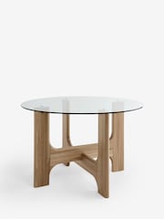 Oak and Glass Kala 4 Seater Dining Table - Image 7 of 8