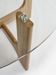 Oak and Glass Kala 4 Seater Dining Table - Image 8 of 8