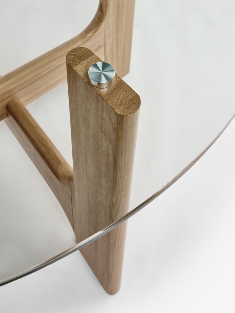 Oak and Glass Kala 4 Seater Dining Table - Image 8 of 8