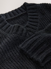Nothing Ordinary Black Knitted Shallow V-Neck Jumper - Image 2 of 3