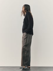 Nothing Ordinary Black Knitted Shallow V-Neck Jumper - Image 5 of 9