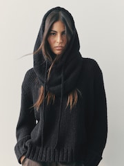 Nothing Ordinary Black Knitted Shallow V-Neck Jumper - Image 6 of 9