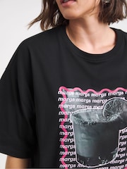 Simply Be Black Graphic Print T-Shirts 2 Pack - Image 3 of 4