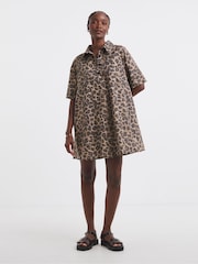 Simply Be Animal Print Pocket Shirt Dress - Image 3 of 4