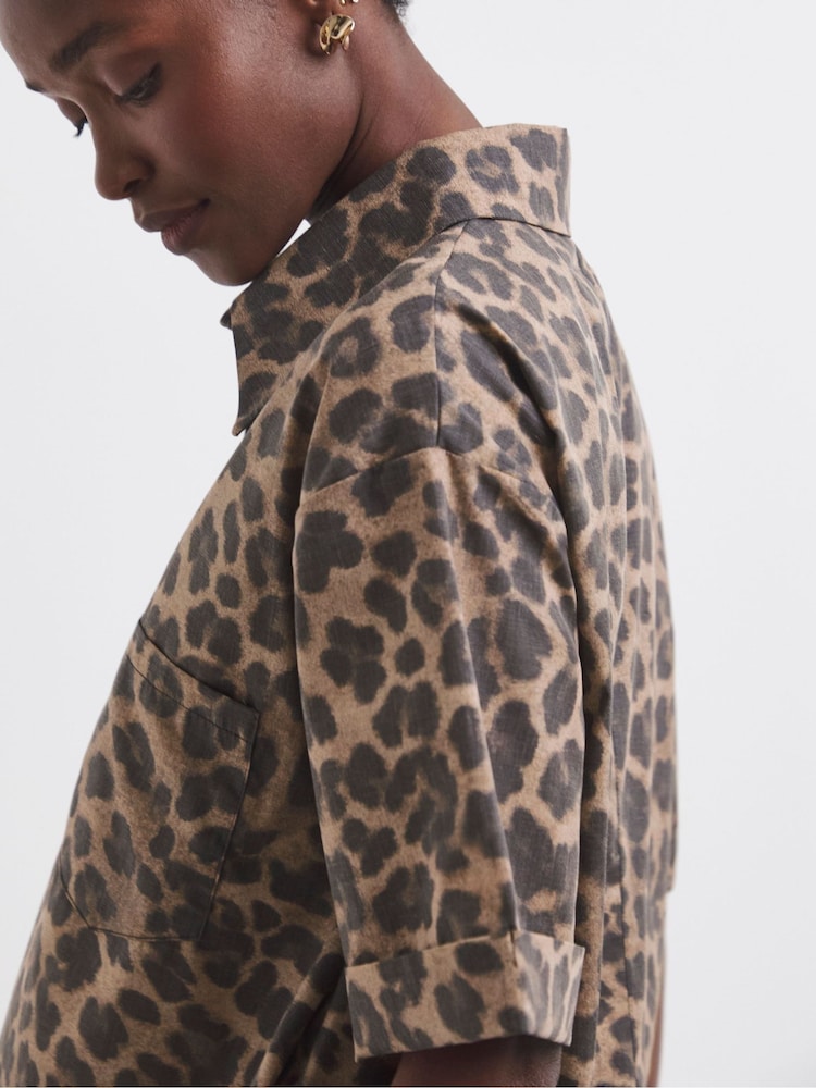 Simply Be Animal Print Pocket Shirt Dress - Image 4 of 4