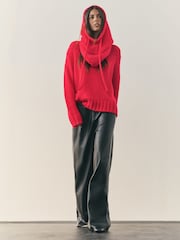 Nothing Ordinary Red Knitted Shallow V-Neck Jumper - Image 2 of 13