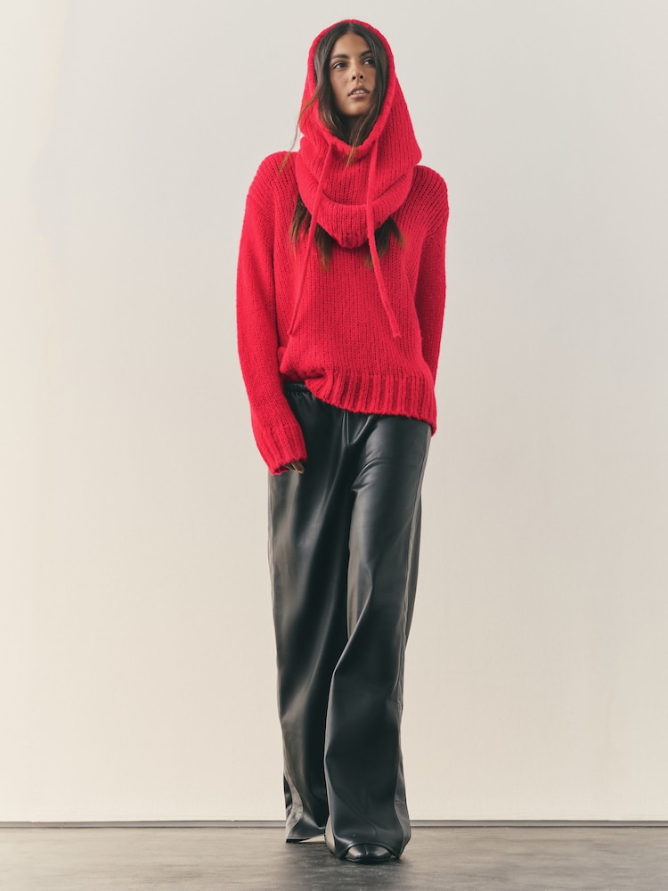 Nothing Ordinary Red Knitted Shallow V-Neck Jumper - Image 2 of 13 Nothing Ordinary Red Knitted Shallow V-Neck Jumper - Image 2 of 13