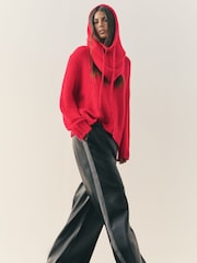 Nothing Ordinary Red Knitted Shallow V-Neck Jumper - Image 7 of 13