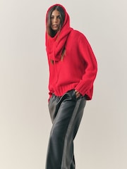 Nothing Ordinary Red Knitted Shallow V-Neck Jumper - Image 8 of 13