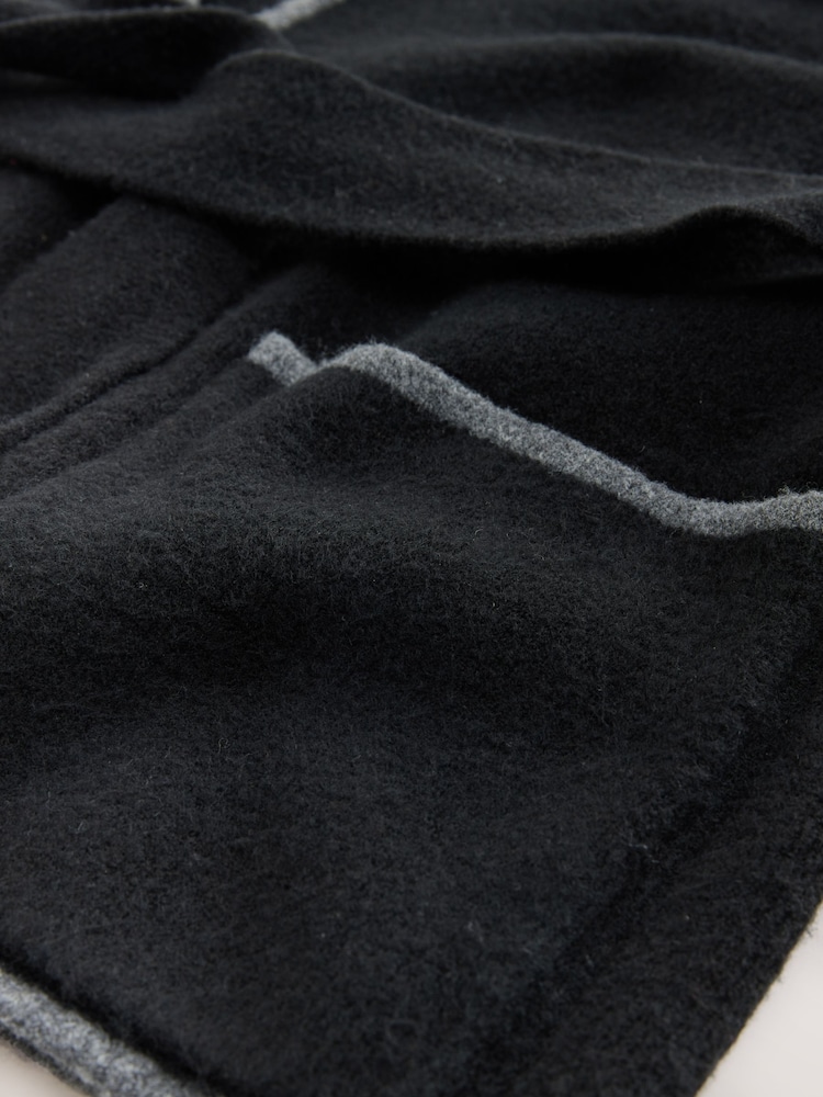 Nothing Ordinary Black Contrast Tipping Knitted Wrap Waist Cardigan - Image 8 of 8
