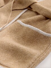 Nothing Ordinary Camel Contrast Tipping Knitted Wrap Waist Cardigan - Image 8 of 8