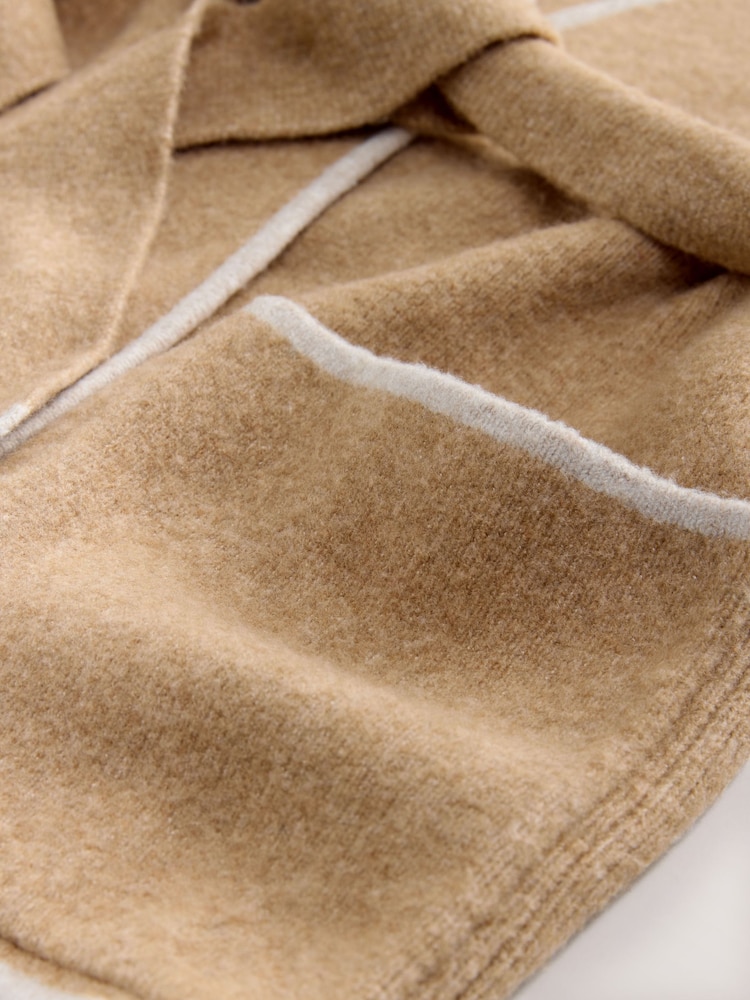 Nothing Ordinary Camel Contrast Tipping Knitted Wrap Waist Cardigan - Image 8 of 8 Nothing Ordinary Camel Contrast Tipping Knitted Wrap Waist Cardigan - Image 8 of 8
