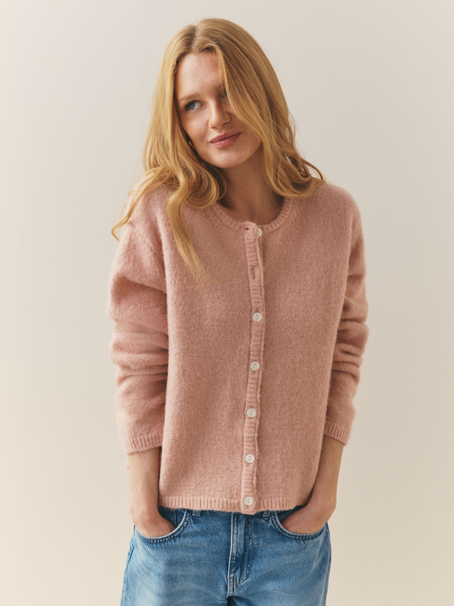 Buy Nothing Ordinary Peach Pink Alpaca Wool Blend Crew Neck