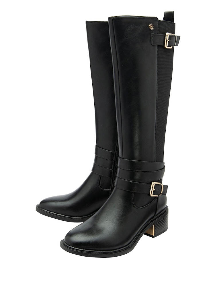 Lotus Black Knee High Boots - Image 2 of 4