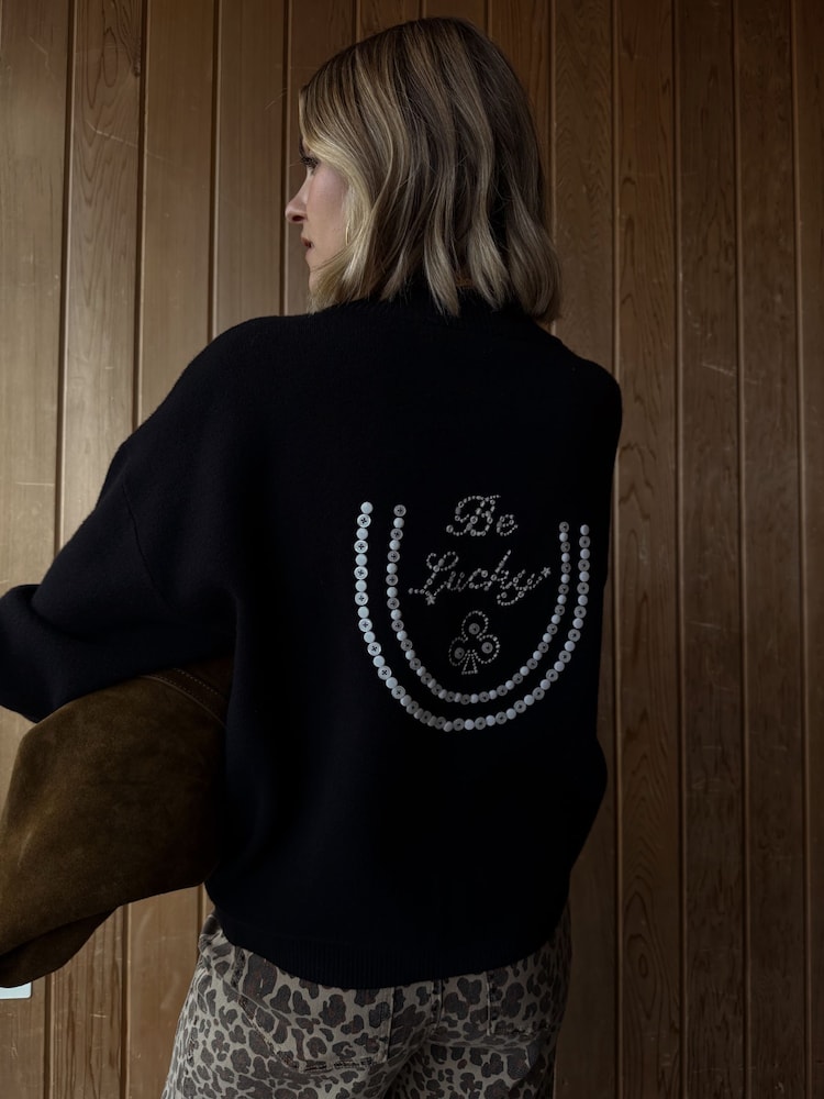 Never Fully Dressed Black Lucky Pearl Cardigan - Image 2 of 6