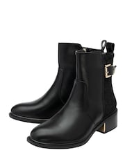Lotus Black Chrome Ankle Boots - Image 2 of 4