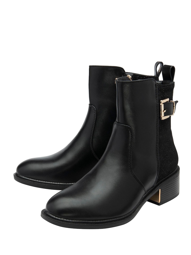Lotus Black Chrome Ankle Boots - Image 2 of 4