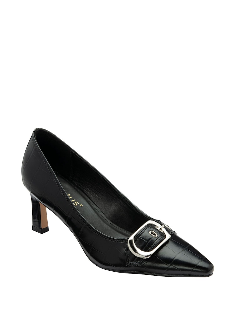 أسود فاتح - Lotus Heeled Pump Court Shoes - صورة 1 من 4 أسود فاتح - Lotus Heeled Pump Court Shoes - صورة 1 من 4