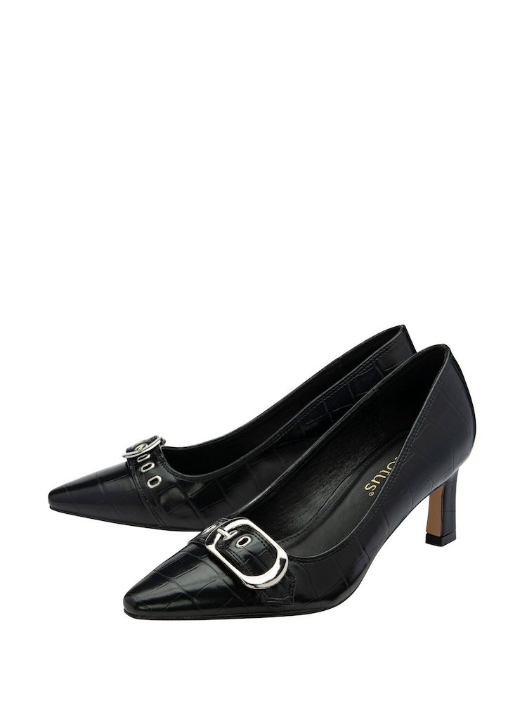 أسود فاتح - Lotus Heeled Pump Court Shoes - صورة 2 من 4 أسود فاتح - Lotus Heeled Pump Court Shoes - صورة 2 من 4