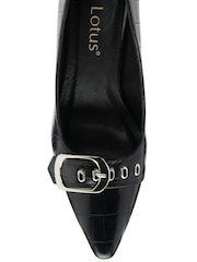 أسود فاتح - Lotus Heeled Pump Court Shoes - صورة 4 من 4