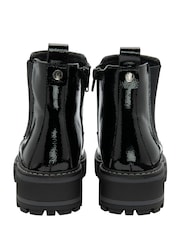 Lotus Black Chrome Zip-Up Chelsea Ankle Boots - Image 3 of 4