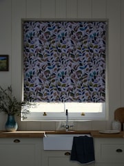 Multicoloured Ready Made Blackout Bathroom Roller Blinds Leaves Print - Image 3 of 6